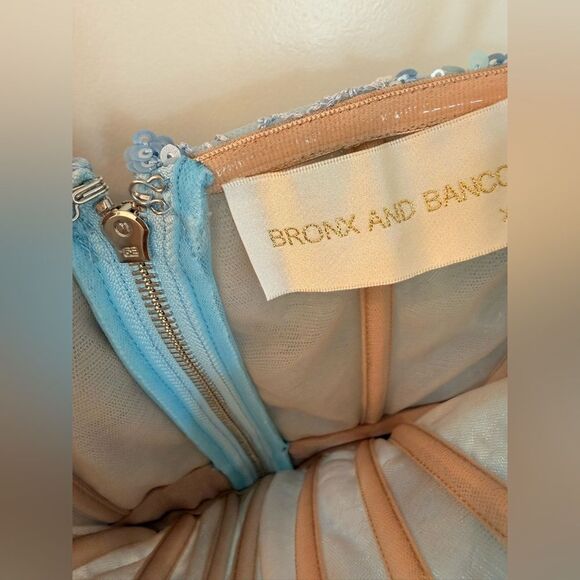 NWOT BRONX AND BANCO Farah Ocean Blue Sequin Multi Strapless Maxi Dress - Picture 10 of 16